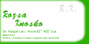 rozsa knosko business card